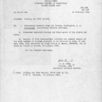 Memorandum from Colonel H. M. Rund to the Commanding General of the U.S. Army Air Force (February 16, 1945)