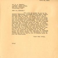 Letter from Joshua Coffin Chase to W.  E. Edwards (April 26, 1928)