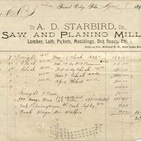 A. D. Starbird Receipt for Isaac Vanderpool (May 8, 1894)