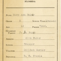 Sanford Grammar School Report Card for Mary Ann Bukur, 1945-1947