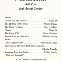 Sanford High School Commencement Exercises, 1920