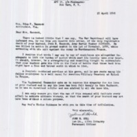 Letter from John R. Hull to Edna P. Hancock (April 23, 1945)