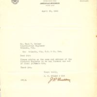 Letter from J. P. Cullen &amp; Son to Paul H. Heimer (April 30, 1941)