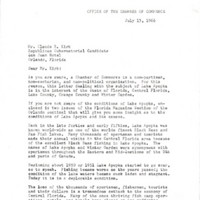 Letter from Arthur W. Sinclair to Claude Roy Kirk, Jr. (July 13, 1966)