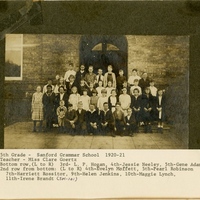 Clare Gortez&#039;s Fifth Grade Class at Sanford Grammar School, 1920-1921