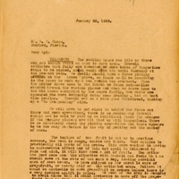 Letter from Joshua Coffin Chase to Sydney Octavius Chase (January 22, 1929)