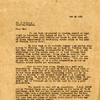 Letter from Joshua Coffin Chase to Sydney Octavius Chase (November 26, 1921)