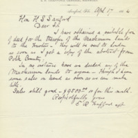 Letter from E. R. Trafford to Henry Shelton Sanford (April 17, 1884)