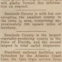 Production of Celery in Seminole County