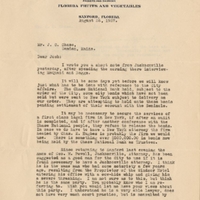 Letter from Sydney Octavius Chase to Joshua Coffin Chase (August 26, 1927)