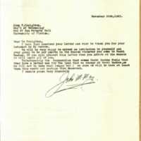 Letter from John M. May to John T. Greighten (November 20, 1963)