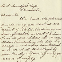 Letter from Duncan Macneill Tea Company to Henry Shelton Sanford (July 3, 1879)