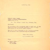 Letter from J. P. Cullen to Federal Works Agency Public Buildings Administration (April 30, 1941)