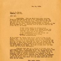 Letter from Joshua Coffin Chase to Sydney Octavius Chase (May 11, 1929)