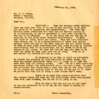 Letter from Joshua Coffin Chase to Sydney Octavius Chase (February 24, 1928)