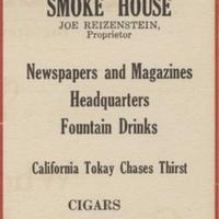 Joe&#039;s Smoke House Advertisement, 1919