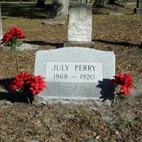 Headstone for July Perry at Greenwood Cemetery