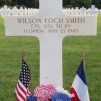 Headstone of Corporal Wilson Foch Smith at Epinal American Cemetery and Memorial