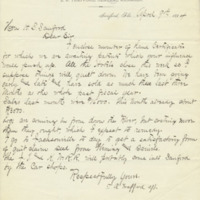 Letter from E. R. Trafford to Henry Shelton Sanford (April 9, 1884)