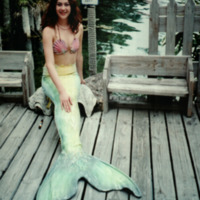 Lauren Dodson Posing in her Mermaid Uniform at the Weeki Wachee Springs Docks