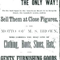 M. S. Brown Clothing Store Advertisement