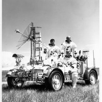 Apollo 17 Crew on a Lunar Rover