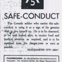 World War II Safe-Conduct Pass
