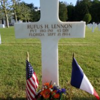 Headstone of Private Rufus H. Lennon, Jr. at Epinal American Cemetery and Memorial