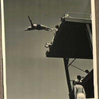 Newton &quot;Newt&quot; Perry Diving from Platform