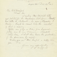 Letter from E. R. Trafford to Henry Shelton Sanford (December 24, 1883)