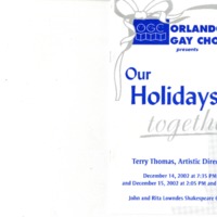 Our Holidays Together, December 14 &amp; 15, 2002