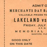 Merchants Day Baseball Game Ticket