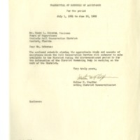 Transmittal of Schedule of Assistance of the Board of Supervisors of the Seminole Soil and Water Conservation District, 1951