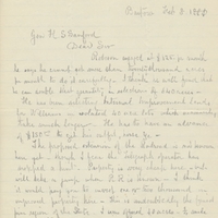 E. R. Trafford to Henry Shelton Sanford (February 8, 1884)