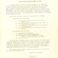 Minutes of Special Meeting, March 17, 1960