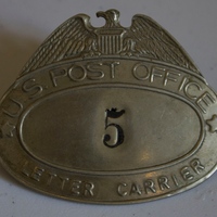 U.S. Post Office Mailman Badge, 1922