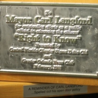 &quot;Right to Know&quot; Award for Mayor Carl T. Langford