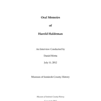 Oral History of Harold Haldeman