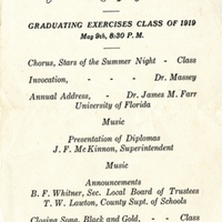 Sanford High School Graduating Exercises, 1919