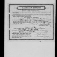 Marriage License and Certificate of Marriage for John W. Donaldson and Archie K. Hughes