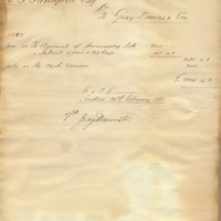 Statement from Gray Dawes and Company to Henry Shelton Sanford (February 23, 1881)